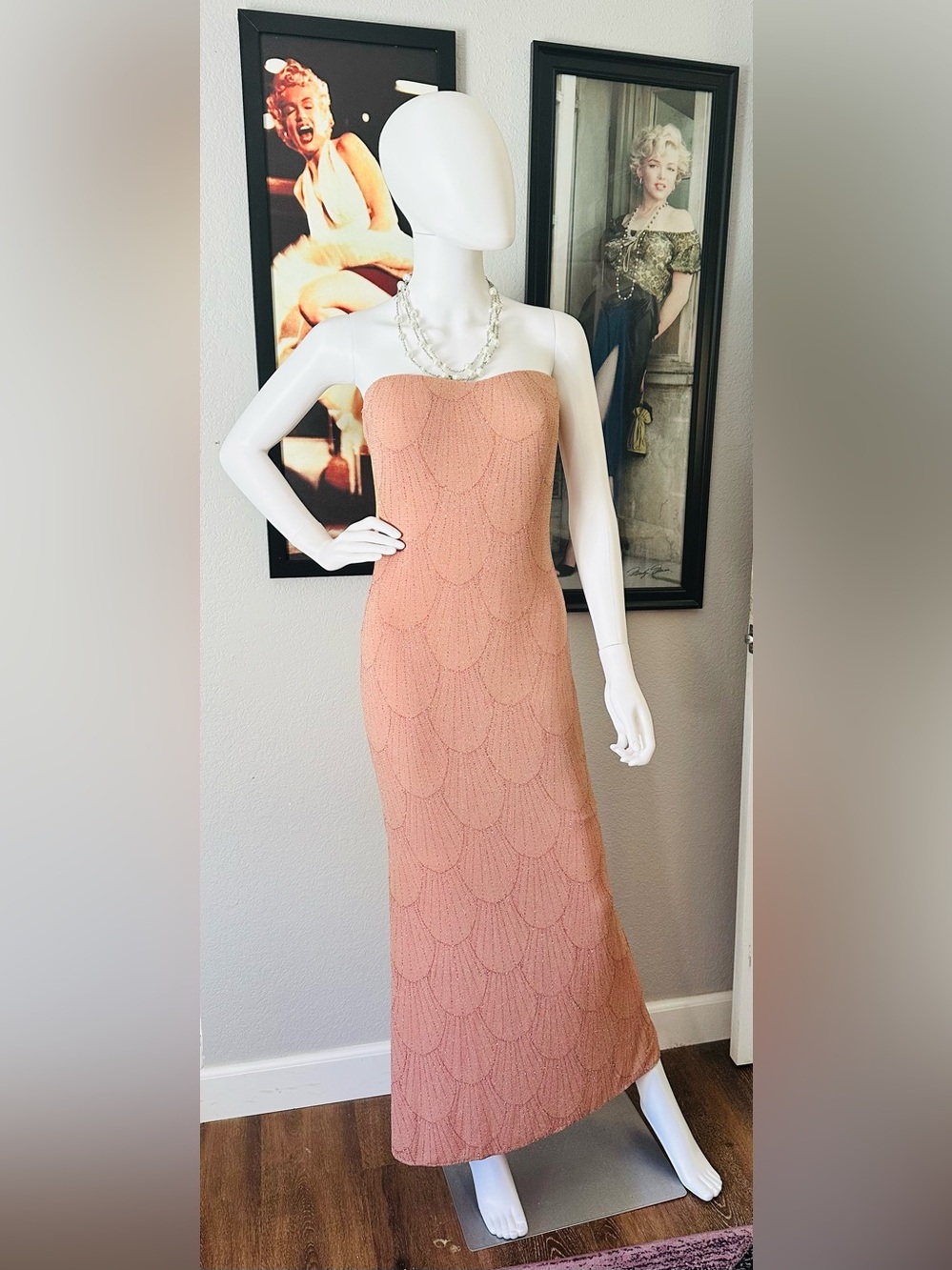 Windsor Dusty Rose Strapless Sequin Mermaid Gown